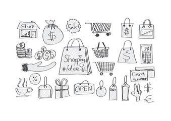 Shopping bag icons set