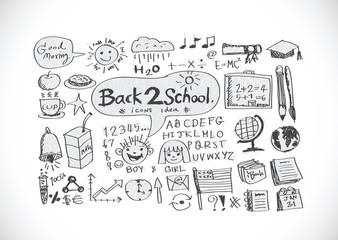 drawing school items Back to School Vector illustration