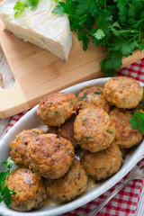 rissole with mould cheese and parsley