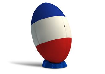 French Rugby Ball On A Kicking Tee
