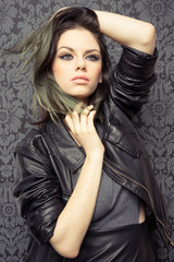 Fototapeta premium Modern beautiful young brunette woman