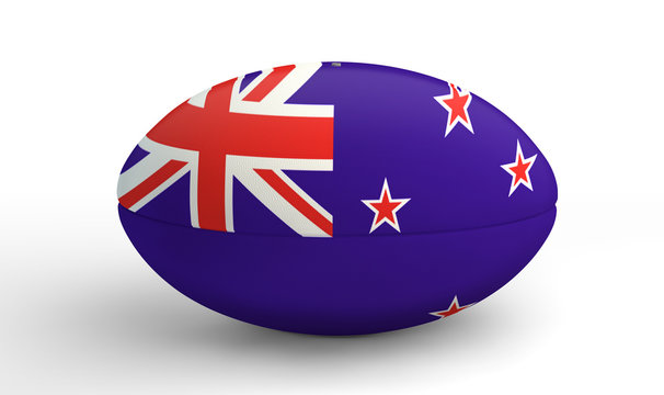 New Zealand Rugby Ball On White