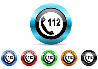 emergency call icon vector set