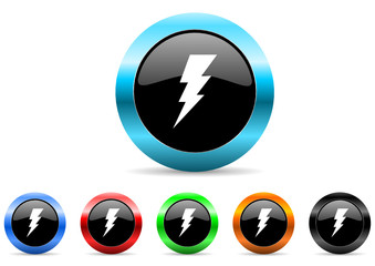 bolt icon vector set