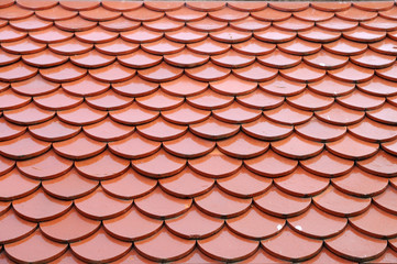 Beautiful Thai church roof tiles.