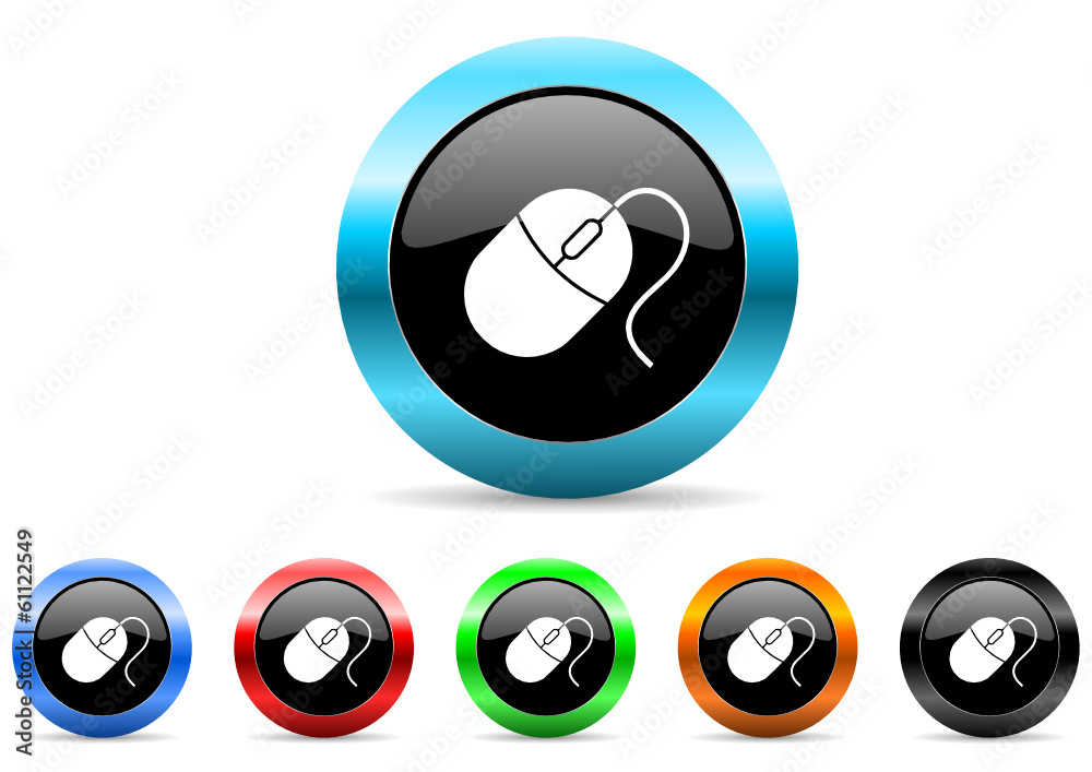 Poster mouse icon vector set
