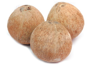 Coconuts  on white background