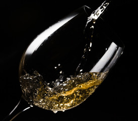 White wine  on black