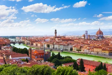 Fototapete Florenz Arno-Fluss und Florenz-Panorama