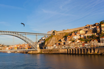 Fototapeta na wymiar Bridge of Luis I over Douro river , Porto, Portugal