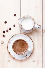 Сup of espresso with milk