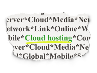 Cloud technology concept: Cloud Hosting on Paper background