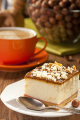 cheesecake with nuts on plate
