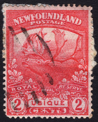 Postage stamp showing a moose, a symbol of Canada