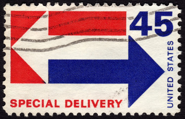 United States postage stamp used for speical deliveries