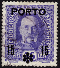 Postage stamp showing Austrian emperor Franz JosephI