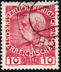 Postage stamp showing Austrian emperor Franz JosephI