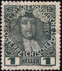 Postage stamp showing Holy Roman Emperor Charles VI