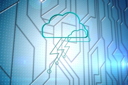 Composite image of cloud computing background