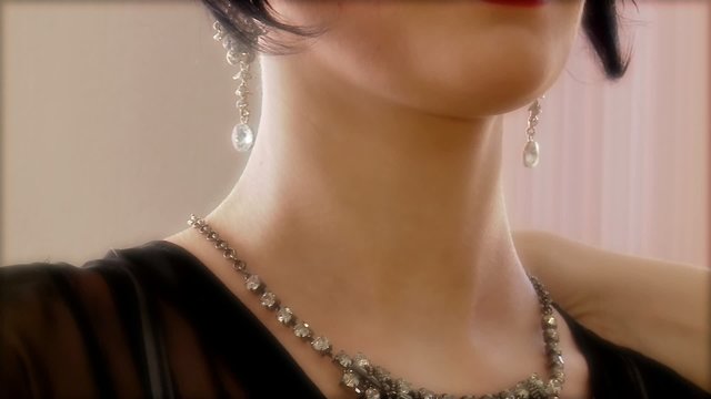 Diamond Necklace around the neck