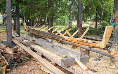 building wooden boat with metal sides