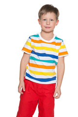 Cute boy in striped shirt
