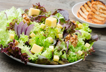 salad with a walnut and cheese