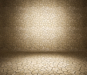 Cracked earth used as background._