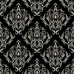 seamless dark wallpaper.damask pattern