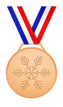 Médaille de bronze avec ruban bleu blanc rouge