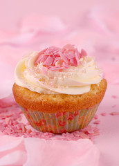 cupcake con cioccolato rosa