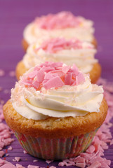 cupcake con cioccolato rosa