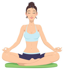 girl in lotus position