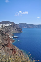 The rocky coast of the island in the Aegean sea.