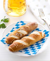 Oktoberfest lye rolls and beer
