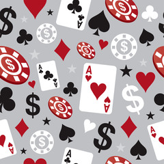 poker casino seamless pattern illustration
