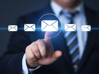 businessman pressing virtual button