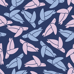 seamless background: sea ??turtle
