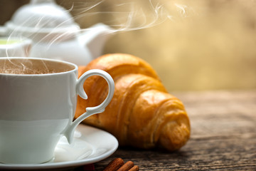 Black coffee, a cup of beans