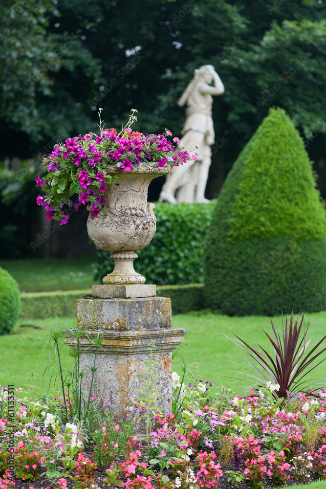 Wall mural garden and castle of valencay in loire valley in france