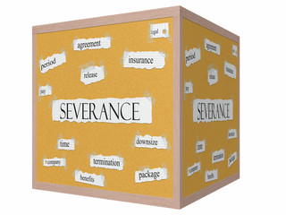 Severance 3D cube Corkboard Word Concept