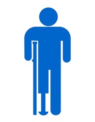 Homme handicapé avec une béquille et une jambe de bois	