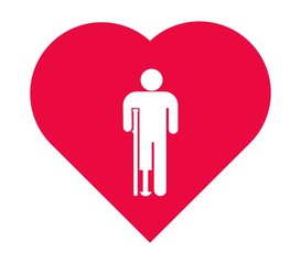 Personne handicapée dans un cœur