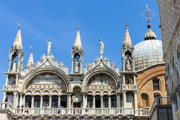 Venice, Italy . Architectural details of the Cathedral of San Ma