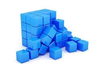 Obraz premium blue box shape concept