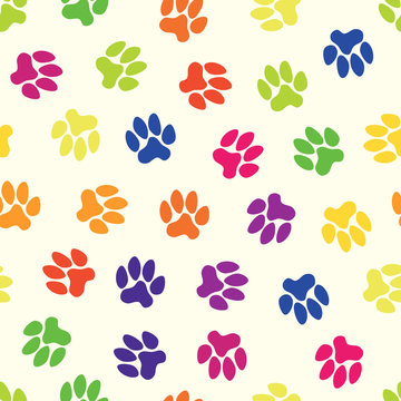 seamless pattern, animal footprints