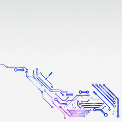 Shiny circuit technology with bright background, Vector illustra