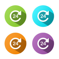 24 HOUR ICON buttons poster (set opening hours service)