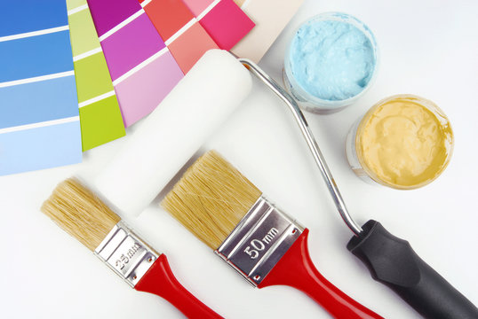 paint brush and paint color choice for interior
