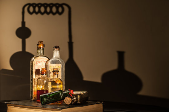 Old drug bottles